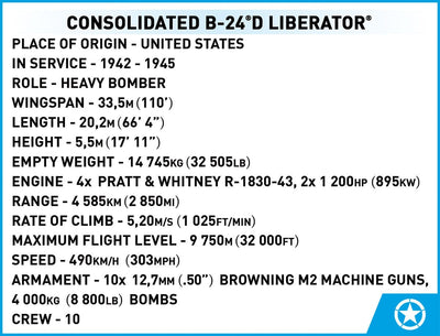 Consolidated B-24 D Liberator - COBI 5739 - 1445 Bricks Planes Cobi 