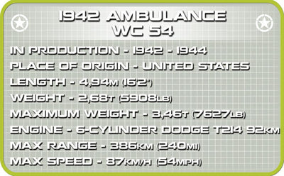 Dodge WC-54 Ambulance - COBI 2257 - 293 bricks - BRICKTANKS