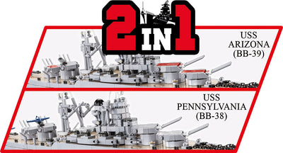 Executive Edition - 2 in 1 Pennsylvania-Class Battleship - COBI 4842 - 2100 Bricks - BRICKTANKS