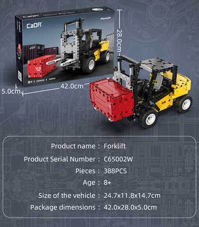 Forklift - CaDA C65002W - 388 Bricks - BRICKTANKS
