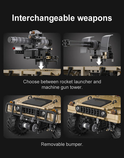 Humvee Off Road Vehicle RC - CADA C61036W - 3935 Bricks - BRICKTANKS