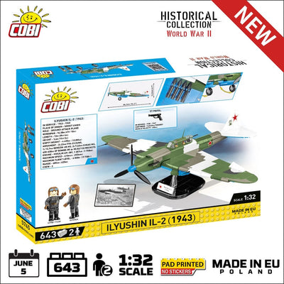 Ilyushin II 02 Sturmovik MWP 636 plane brick model - COBI 5745- 643 bricks Planes Cobi 