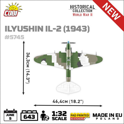 Ilyushin II 02 Sturmovik MWP 636 plane brick model - COBI 5745- 643 bricks Planes Cobi 
