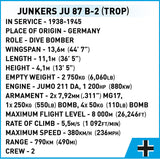 Junkers JU 87 B-2 brick plane model - COBI 5748 - 521 bricks Planes Cobi 