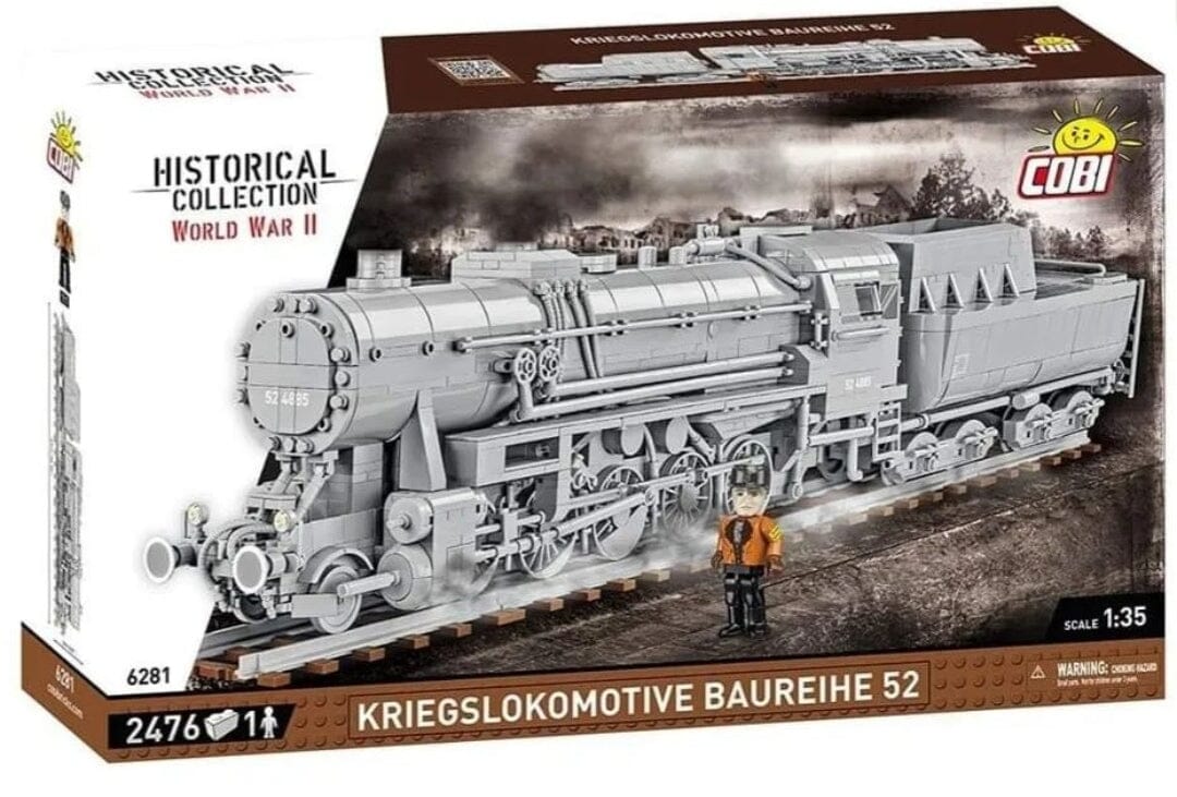 Kriegslokomotive Baureihe locomotive with coal wagon brick model