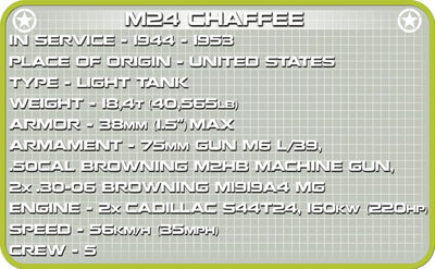 M24 Chaffee - COBI-2543 - 588 brick light tank - BRICKTANKS