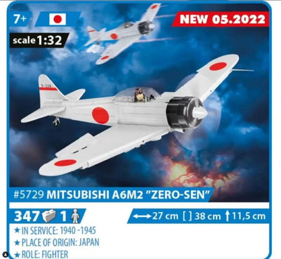 Mitsubishi A6M2 "ZERO-SEN" - COBI 5729 - 347 bricks - BRICKTANKS