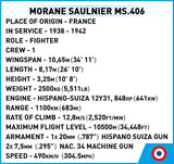 Morane-Saulnier MS.406 - COBI 5724 - 317 Bricks - BRICKTANKS