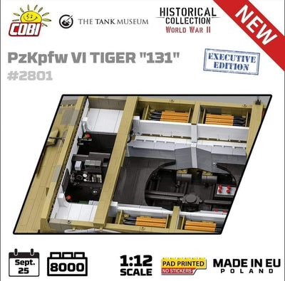 PzKpfw VI Tiger 131 1:12 brick tank model - COBI 2801 - 7800 bricks EXECUTIVE EDITION Tank COBI 