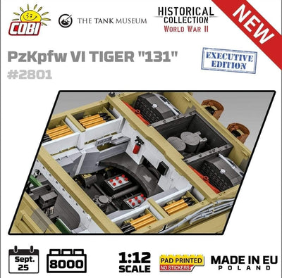 PzKpfw VI Tiger 131 1:12 brick tank model - COBI 2801 - 7800 bricks EXECUTIVE EDITION Tank COBI 
