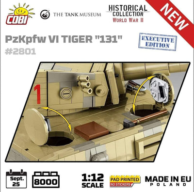 PzKpfw VI Tiger 131 1:12 brick tank model - COBI 2801 - 7800 bricks EXECUTIVE EDITION Tank COBI 
