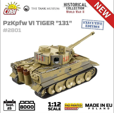 PzKpfw VI Tiger 131 1:12 brick tank model - COBI 2801 - 7800 bricks EXECUTIVE EDITION Tank COBI 