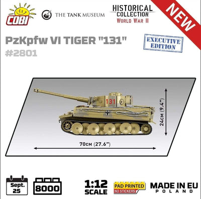 PzKpfw VI Tiger 131 1:12 brick tank model - COBI 2801 - 7800 bricks EXECUTIVE EDITION Tank COBI 