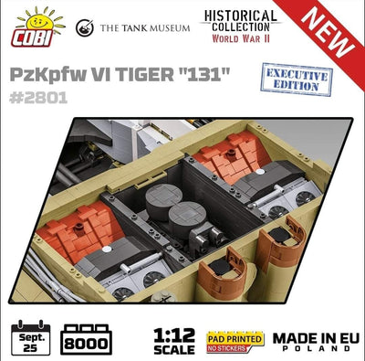 PzKpfw VI Tiger 131 1:12 brick tank model - COBI 2801 - 7800 bricks EXECUTIVE EDITION Tank COBI 