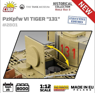 PzKpfw VI Tiger 131 1:12 brick tank model - COBI 2801 - 7800 bricks EXECUTIVE EDITION Tank COBI 