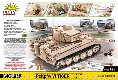 PZKPFW VI TIGER 131 TANK - COBI 2556 - 850 Bricks - BRICKTANKS