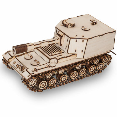 SAU 212A Self-Propelled Gun Mechanical Wooden Model Kit - Eco Wood Art - BRICKTANKS