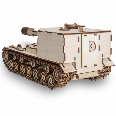 SAU 212A Self-Propelled Gun Mechanical Wooden Model Kit - Eco Wood Art - BRICKTANKS