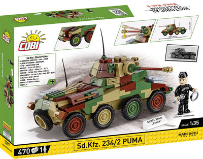Sd. Kfz 234/2 Puma brick armoured car model - COBI 2287 - 470 bricks Tank Cobi 