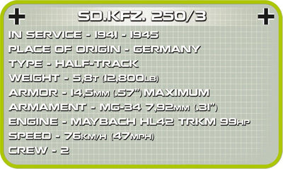 Sd.Kfz. 250/3 (Afrika Korps) - COBI 2526 - 420 brick command vehicle - BRICKTANKS