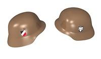 Stahlhelm - German military helmet with prints, brown - BRICKTANKS