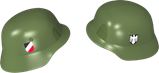 Stahlhelm - German military helmet with prints, green - BRICKTANKS