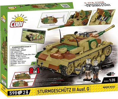 Sturmgeschutz III Ausf.G brick tank model - COBI 2285 - 631 bricks Tank Cobi 