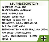 Sturmgeschutz IV brick tank model - COBI 2576 - 952 bricks Tank Cobi 