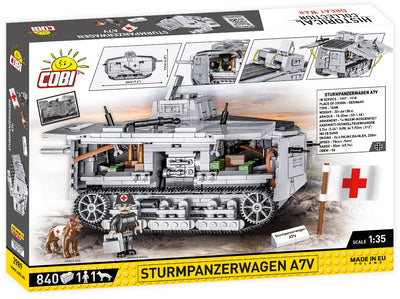 Sturmpanzerwagen A7V WW1 tank - COBI 2989 - 840 Bricks - BRICKTANKS