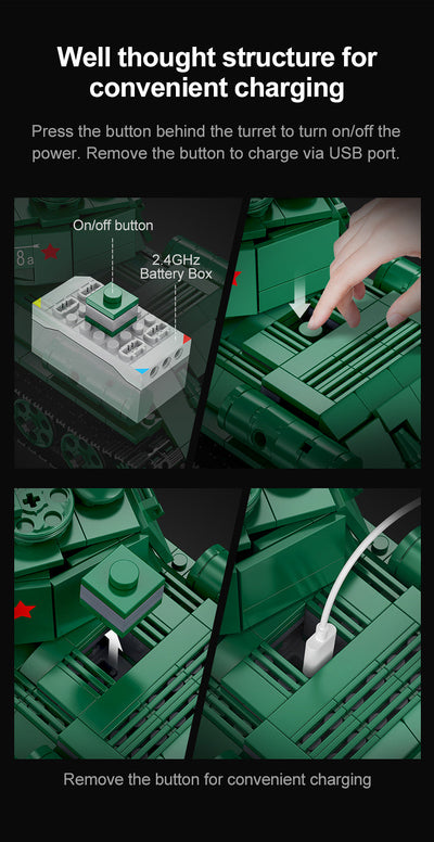 T34 Tank RC - CADA C61072W - 722 Bricks - BRICKTANKS