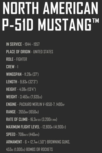 Top Gun Mustang P-51D - COBI 5846 - 350 brick fighter aircraft Planes Cobi 