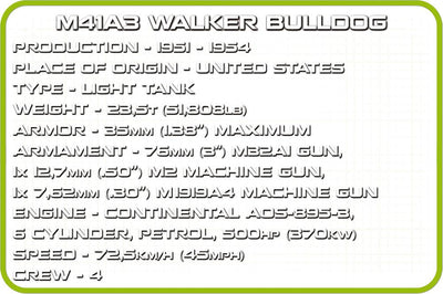 VIETNAM WAR M41A3 WALKER BULLDOG - COBI 2239 - 625 bricks - BRICKTANKS