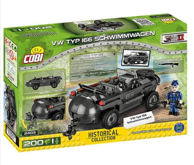 VW Type 166 Schwimmwagen - COBI 2403 - 200 brick light vehicle - BRICKTANKS
