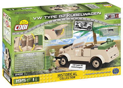 VW Type 82 Kübelwagen - COBI 2402 - 195 bricks - BRICKTANKS