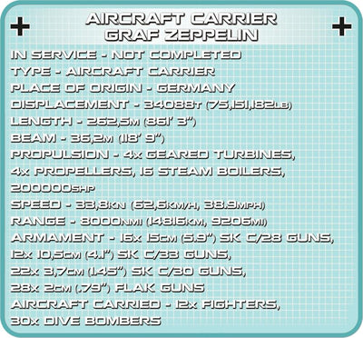 WWII Aircraft Carrier Graf Zeppelin - COBI 4826 - 3136 Bricks - BRICKTANKS