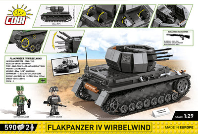 WWII Flakpanzer IV Wirbelwind - COBI 2548 - 590 Bricks - BRICKTANKS