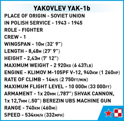 Yakovlev Yak - 1B brick plane model - COBI 5863 - 142 bricks Planes Cobi 