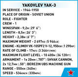 Yakovlev Yak-3 brick plane model - COBI 5862 - 140 bricks Planes Cobi 